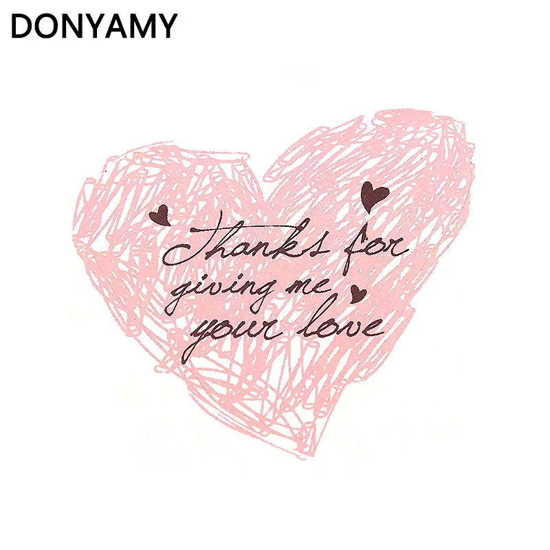 DONYAMY 60 шт Розовый спасибо за то что подарили мне свою любовь сердце дизайн