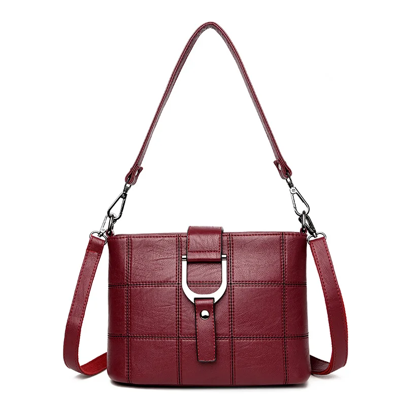  PHTESS Luxury Plaid Handbags Women Bags Designer Brand Female Crossbody Shoulder Bags For Women Lea - 32821428625