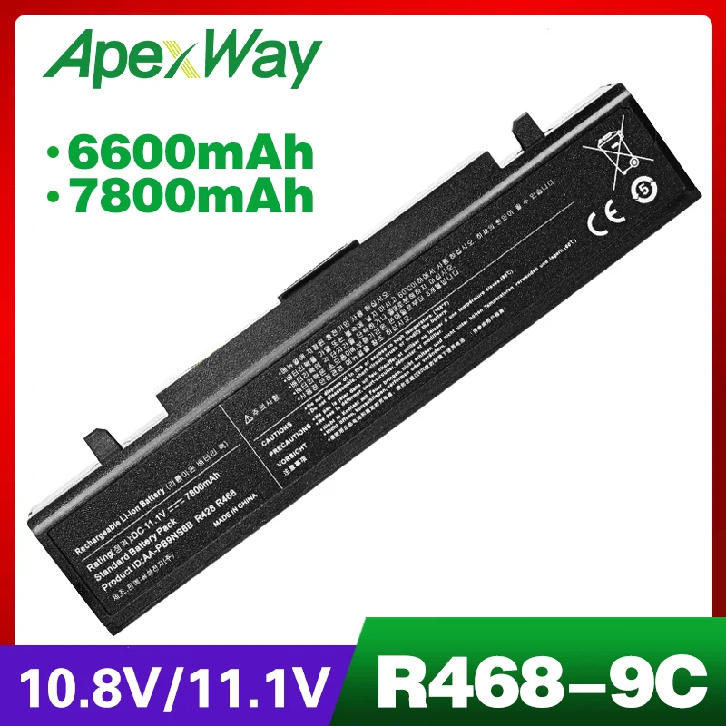 Аккумулятор для ноутбука Samsung R580 R540 R519 R525 R430 R530 RV411 RV508 R510 R528 6600 мАч|battery for samsung