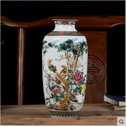 Керамическая классическая ваза в китайском стиле, современная модная ваза для украшения дома - Цвет: F