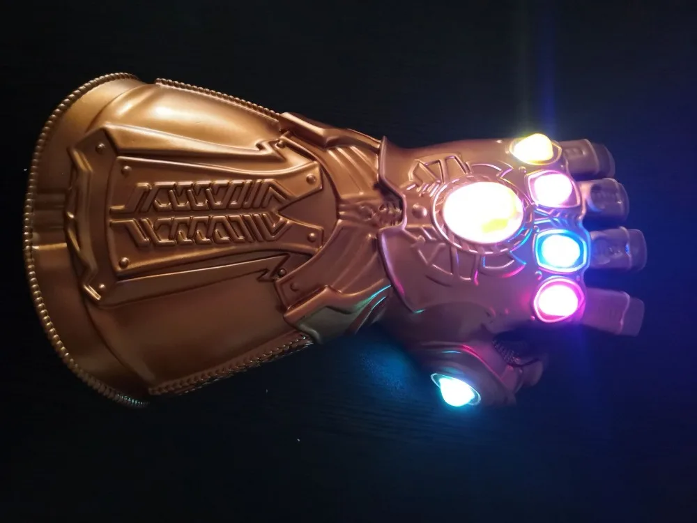 Светодиодный светильник Thanos Infinity Gauntlet Мстители Бесконечность войны косплей горячая ПВХ/латекс светодиодный перчатки для игрушки для детей и взрослых подарок костюм реквизит