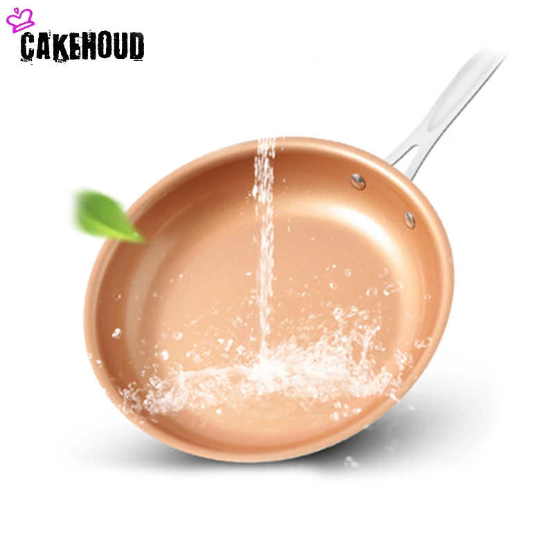 CAKEHOUD 20cm24cm28cm Бездымная антипригарная медная красная сковорода керамическая для