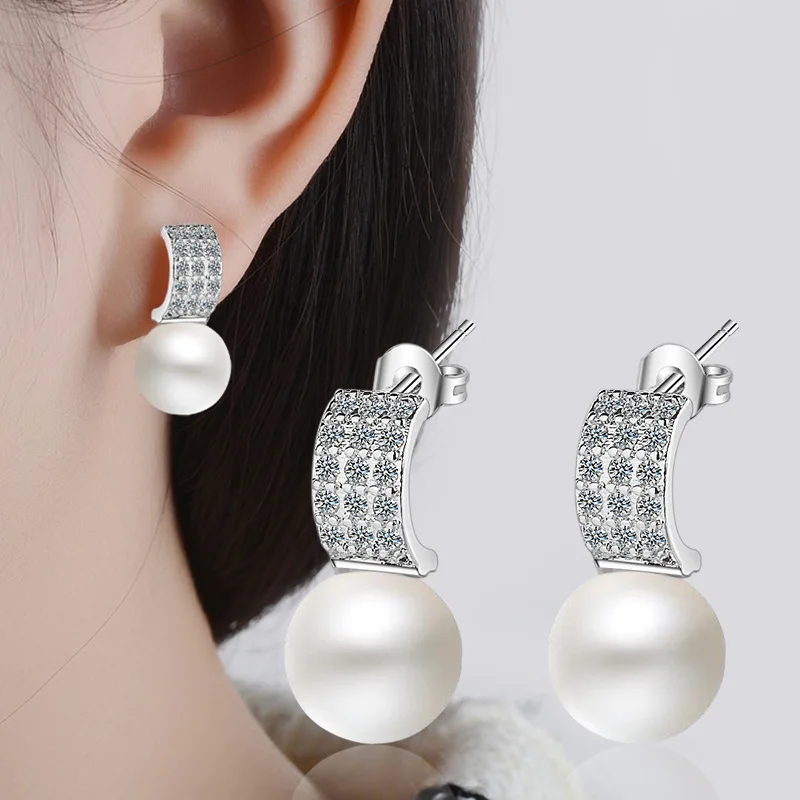 Высококлассные серьги из стерлингового серебра 925 пробы квадратной формы с цирконом пресноводный жемчуг твист Роскошные серьги-гвоздики для женщин brincos pendientes