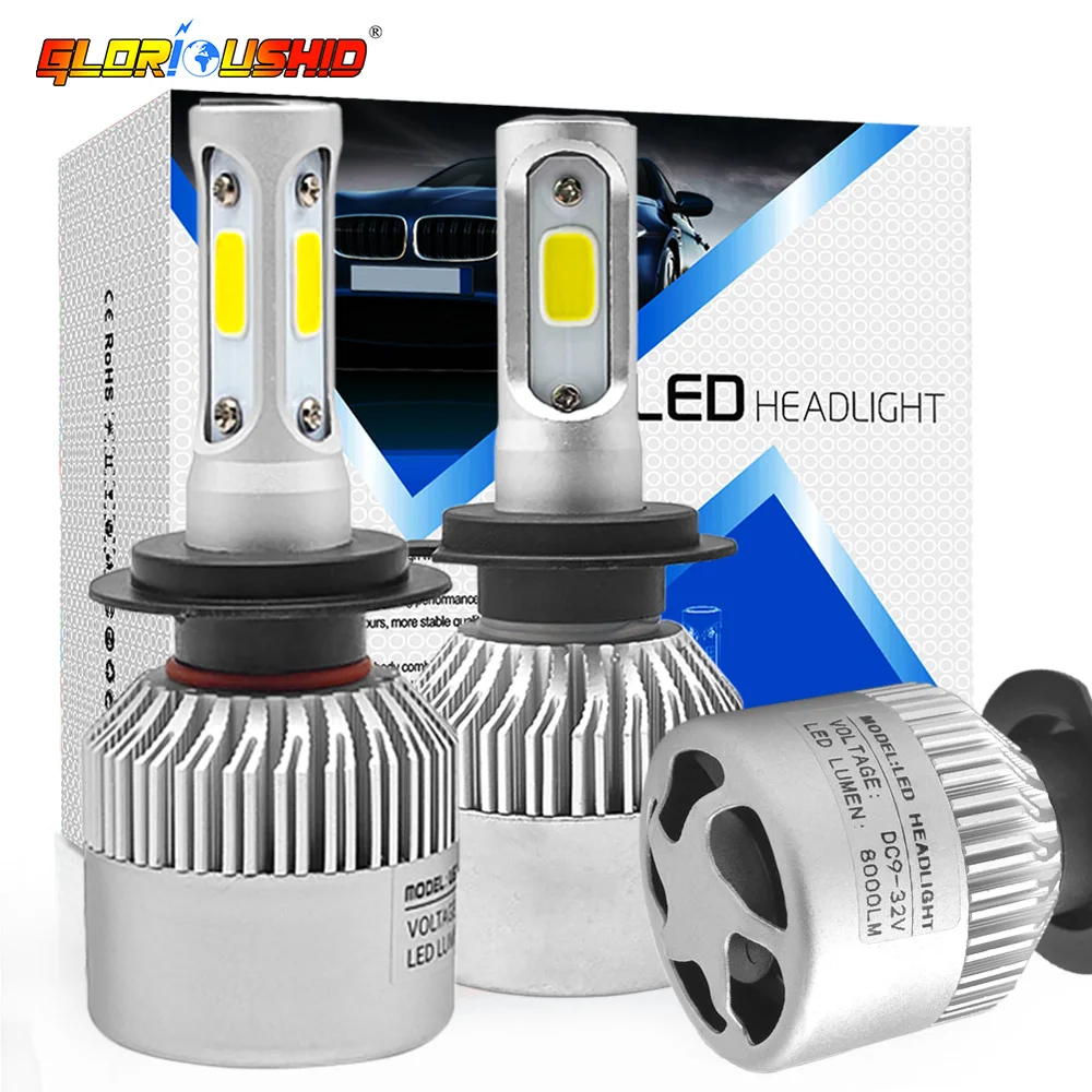 2 шт. Led лампы для автомобиля H1 H11 H7 H4 H3 HB4 H8 H27 HB3 H13 9005 9006 9007 881 72 Вт 8000 лм