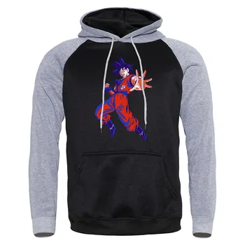 

New Arrival Dragon Ball Z Theme Anime Japanese Streetwear Spring Autumn Raglan Sweatshirts Hip Hop Tracksuit Male Hooded Hot Man