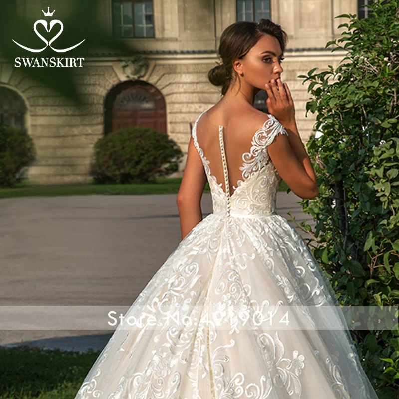 Swanskirt Милая Аппликация бальное платье свадебное с открытыми плечами Часовня