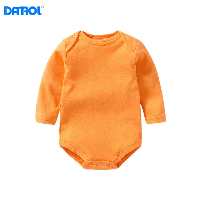 DANROL/однотонные хлопковые боди для маленьких мальчиков и девочек; нижнее белье с длинными рукавами для новорожденных; удобное боди для младенцев; 14 цветов - Цвет: 12