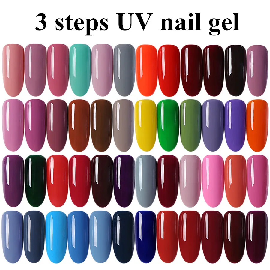 

MONASI Soak Off Enamel Gel Polish LED UV Gel Nail Polish Lacquer Fluorescent Colors Fashion Manicure(94~124)