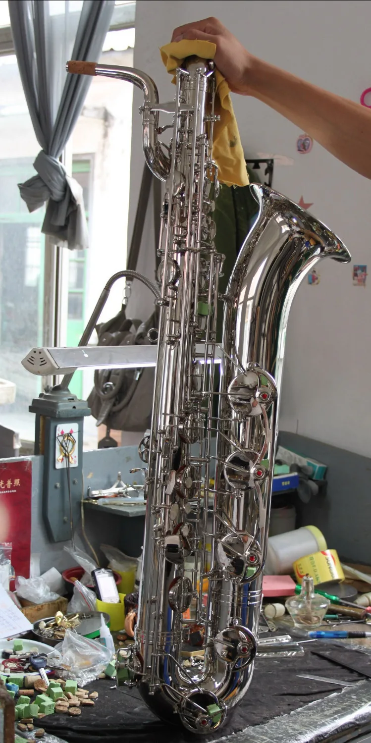 Professional baritone saxophone, bari sax, baritone sax, nickel silver