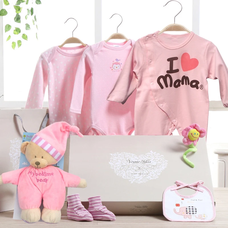 

8PCs/set Cotton Newborn Baby Underwear cartoon Clothes +doll Set Outfits T-706