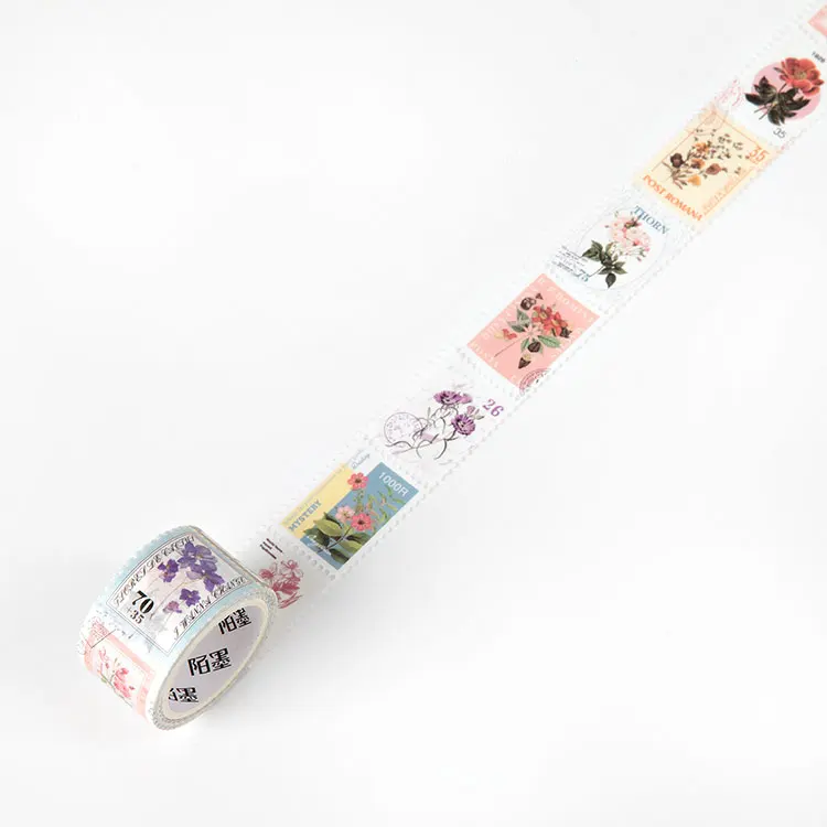 

2.5cm*5m Vintage flower Stamp Model decoration washi tape DIY planner diary scrapbooking masking tape