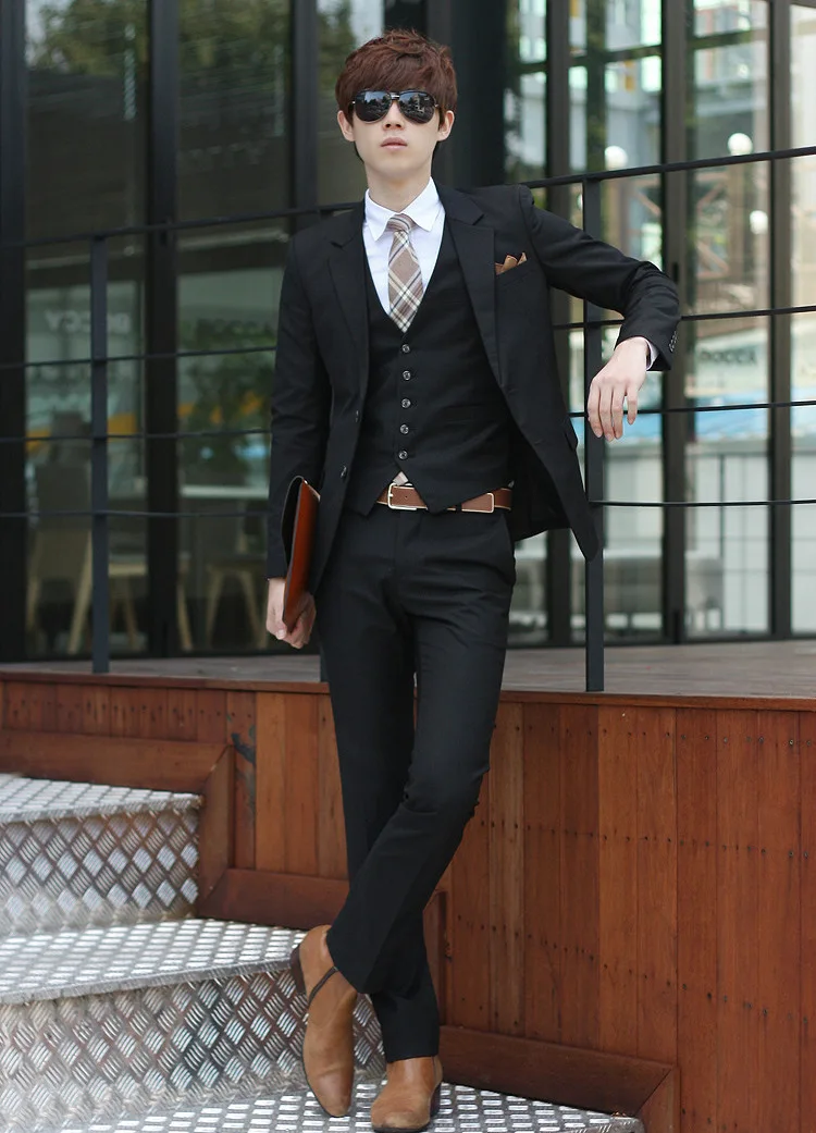 2019 Hot Sale Slim Fit Business Suits for Men Black Mens Suits Groom Suits Groomsmen Tuxedos Wedding Suits (Jacket+Pant+Vest) 2019 Hot Sale Slim Fit Business Suits for Men Black Mens Suits Groom Suits Groomsmen Tuxedos Wedding Suits (Jacket+Pant+Vest)