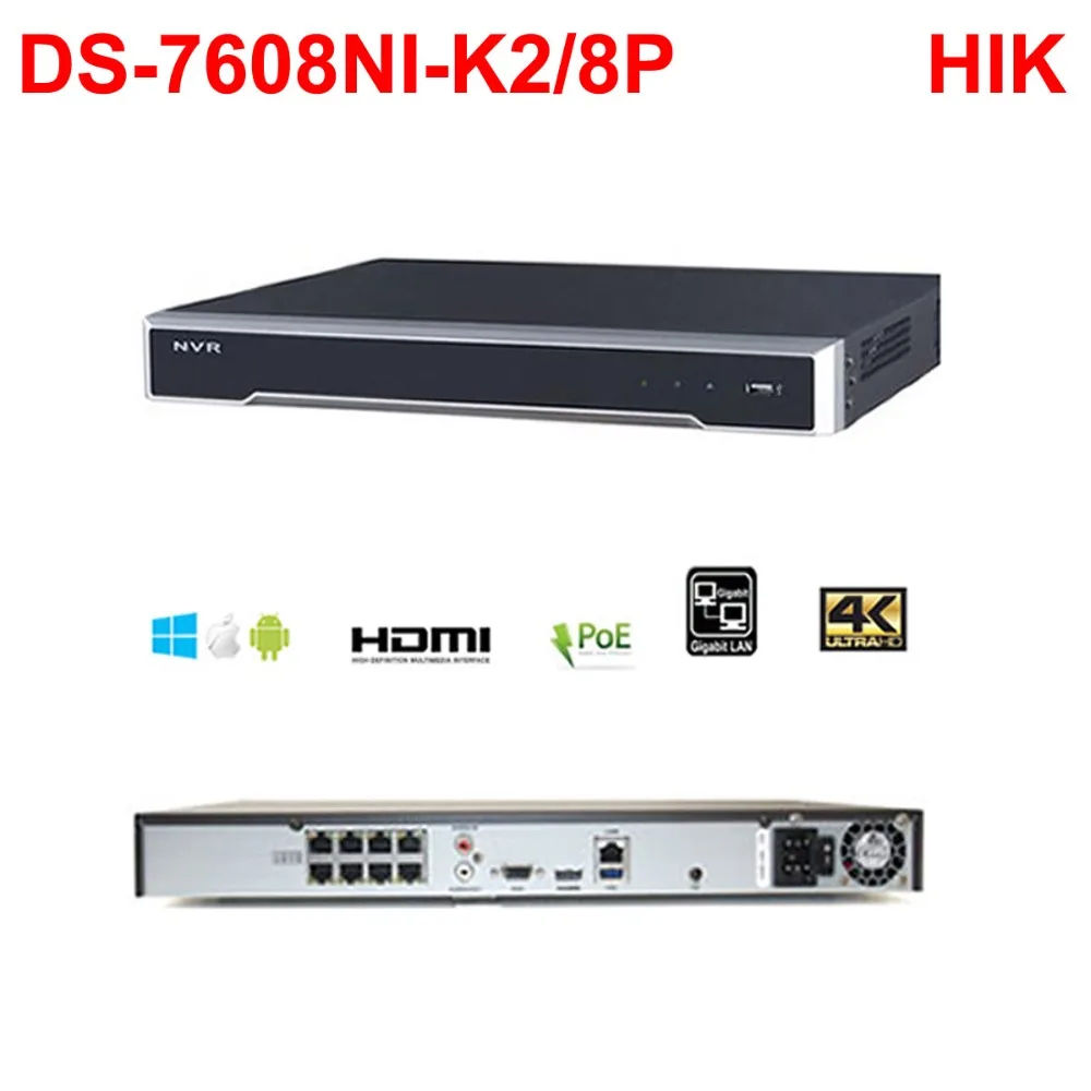 CCTV видео рекордер PoE NVR DVR hikvision ip камера 4K 8Mp HD сетевая камера домашняя система видеонаблюдения DS-7604NI-K14P