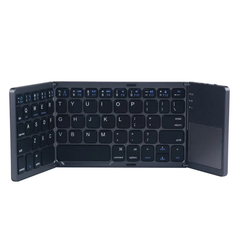 

Portable Thrice Folding Bluetooth Keyboard BT Wireless Foldable Touchpad Keypad for IOS/Android/Windows ipad Tablet