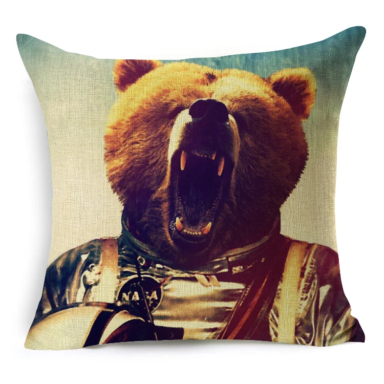 

Nordic Style Square Cushion Animals Printed For Decoration Home Decor Sofa Car Seat Waist Bread Pillow Cojines Coussin Emoji