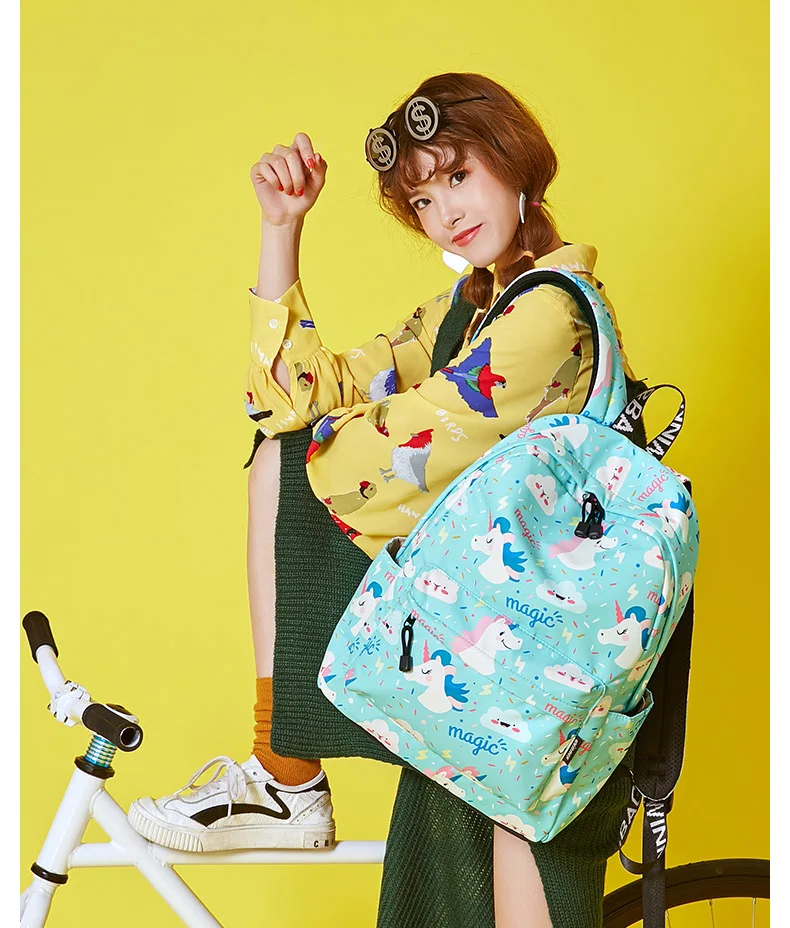 WINNER Women Backpack Unicorn Cute School Printing Backpack Bookbag School Bags For Teenage Girls Mochila Travel Softback (6)