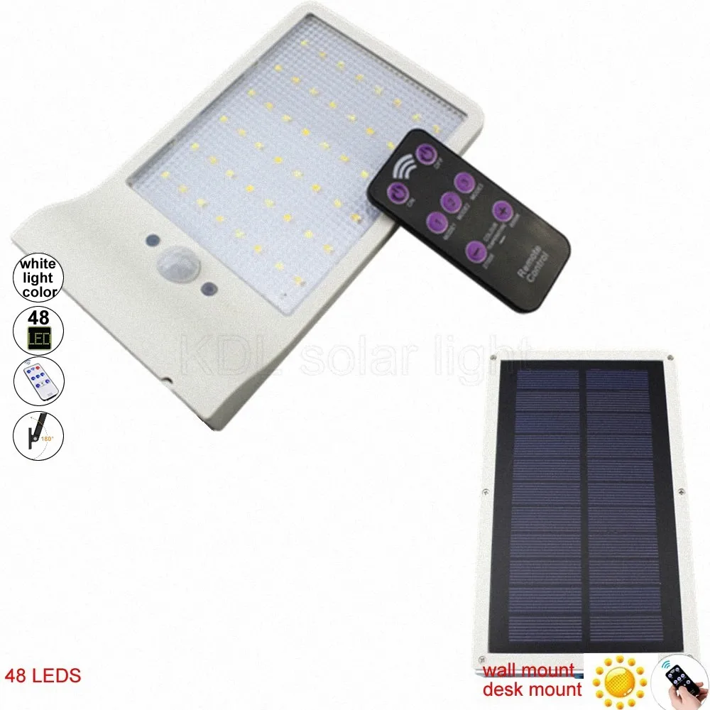 

Solar Lights Outdoor 48 LED Motion Sensor Light with Remote Controller Wireless Waterproof Security Lamp white lighting co