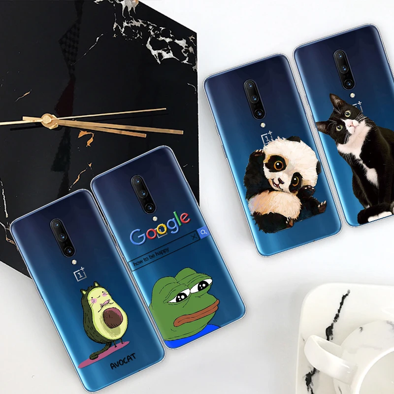 

For Oneplus 7 Phone Case FOR Oneplus 7 Pro Back Cover For One Plus 7 Pro Case Coque Soft Clear TPU Cool Funny Frog Cartoon Cute