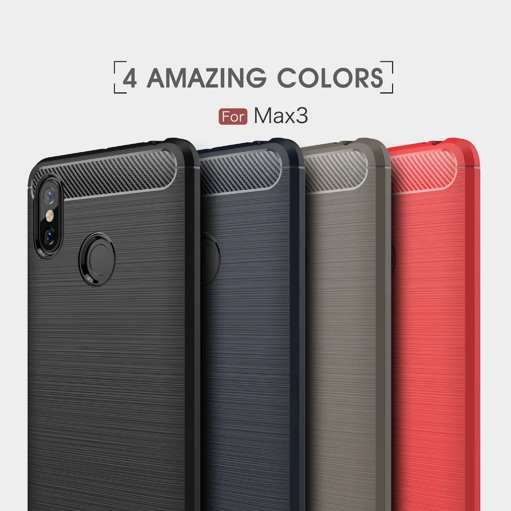 

Phone Cases For Xiaomi Mi Max3 Case Armor Shockproof Cover Carbon Fiber Silicon TPU Case For Xiaomi Mi Max3 Capa