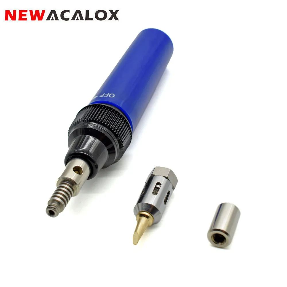 NEWACALOX 130*19 мм DIY бутановый Газовый паяльник пистолет фонарь fTip инструмент 3 в 1