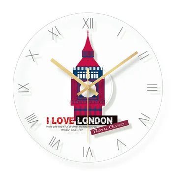 

Big Ben Design Round Clocks Silent Home Cafe Office Bar Decorative Watches Great Britain England London Art Wall Clock