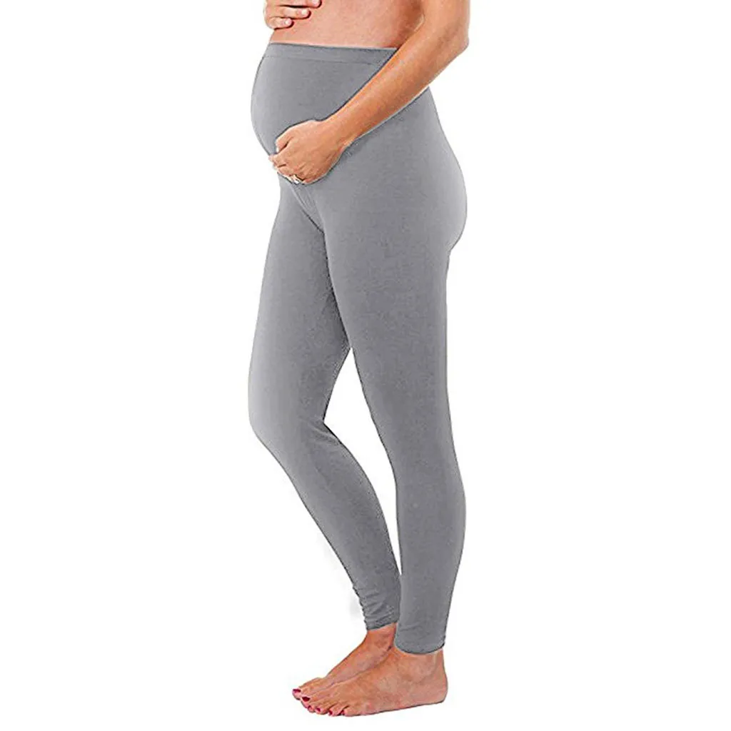 MUQGEW Брюки для беременных женские Леггинсы для беременных бесшовные однотонные брюки стрейч брюки для беременных hamile giyim elbise# y2 - Цвет: Gray