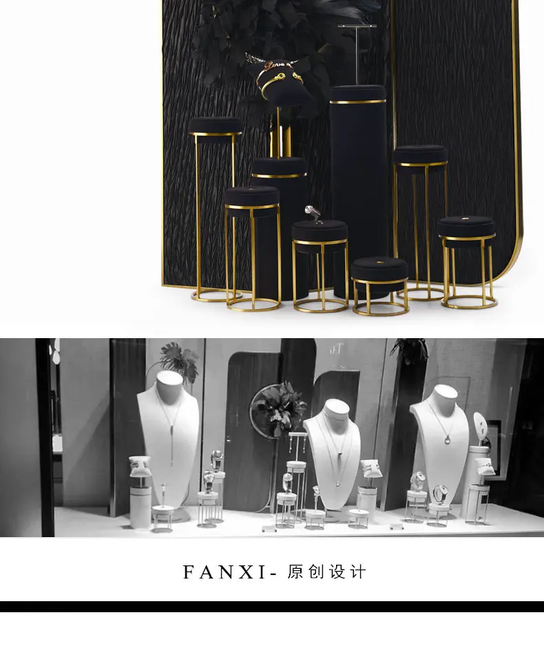 FANXI витрина для ювелирных изделий фон металлический для складывания украшений Дисплей Стенд Фоне Стены для ювелирный магазин