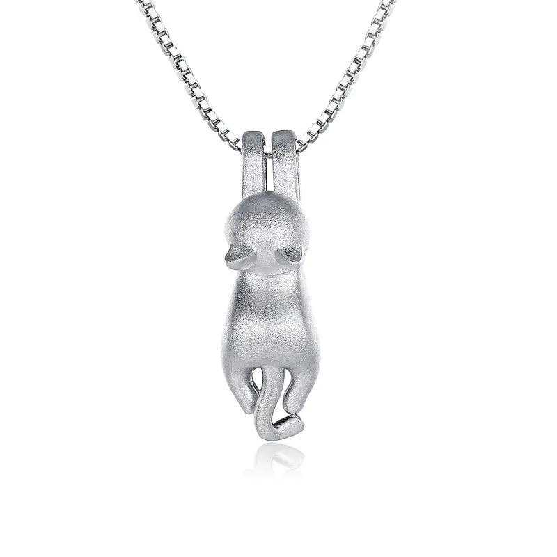 BISAER высокое качество гладкий 925 пробы серебряный прекрасный кот длинный хвост ожерелья и подвески S925 модные украшения HSN032 - Окраска металла: HSN031