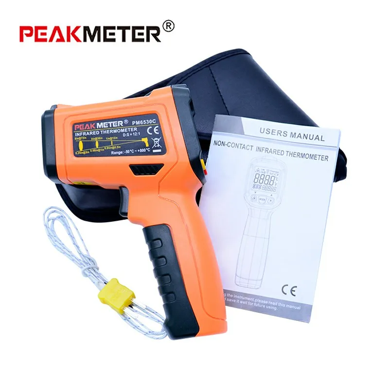 

PEAKMETER PM6530 Digital Thermometer Non Contact Handheld Infrared Thermometer Digital Display Color LCD UV Light