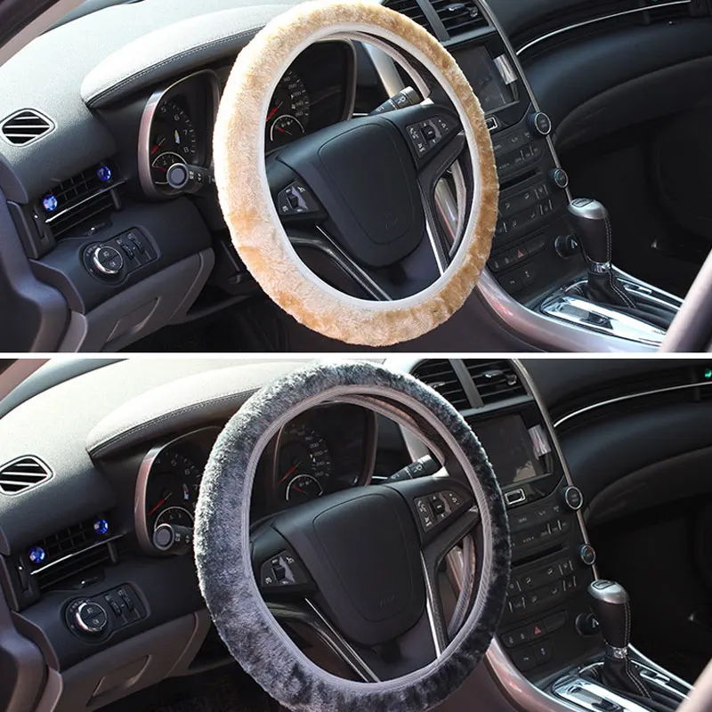 

Warm Plush Winter Car Steering Wheel Cover Elastic Universal Auto Supplies Cars Accessories YAN88