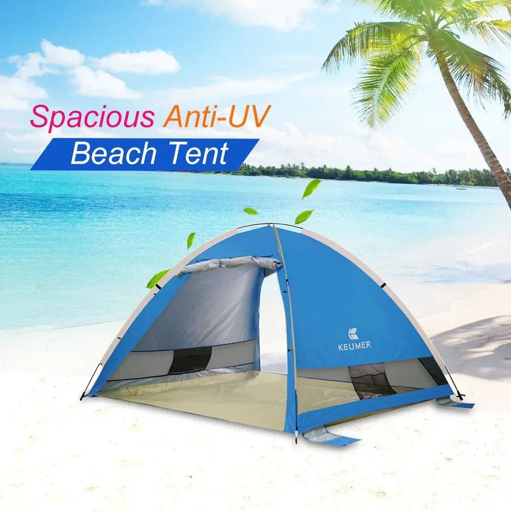 Автоматический, мгновенный, всплывающий, пляжный тент, легкий, с защитой от ультрафиолета, палатка, водоотталкивающая, Пляжная палатка, кабана, Солнцезащитный навес, 3-4 человека