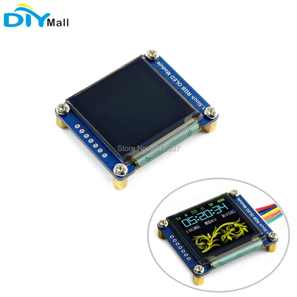Дисплейный модуль OLED RGB 1 5 дюйма экран 128x128 SSD1351 SPI I2C IIC для Arduino Raspberry Pi STM32|Модули