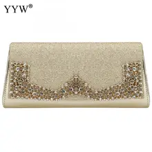 YYW черные роскошные стразы из искусственной кожи свадебная сумочка клатч женский большой конверт телефон сумки белый кошелек Sac основной Femme