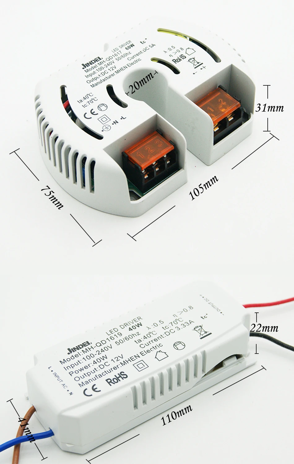 Jindel светодиодный драйвер AC100-240V 12 Вт 20 Вт 40 Вт 60 Вт 100 CV Питание для DC12V G4 G9 MR16 G5.3 3528 3020 3014 5050 5630 Светодиодный CE