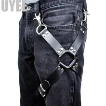 UYEE пастельный Готический из искусственной кожи Подвязки Пояс поясные ремни упряжка Бедро ноги ремни подтяжки для джинсов брюки мужские аксессуары LP-044