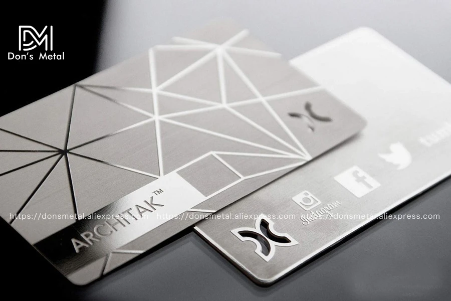 Визитная карточка металла членская Карта Дизайн Зеркало Металл визитная карточка высокого класса зеркало пользовательские карты