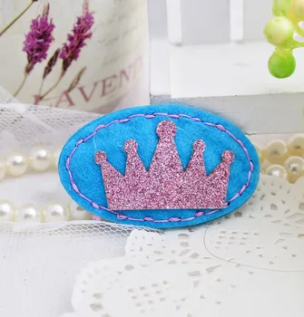 

240pcs/lot Baby Girl Glitter Cute Mini Hand Sewing Nonwoven Fabric Tiara Hair Clip