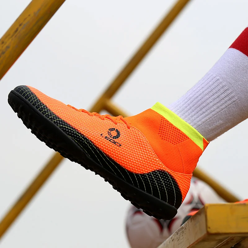 Outdoor Men Boys Soccer Shoes Football Boots High Ankle Kids Cleats Training Sport Sneakers Size 35-45 (22)