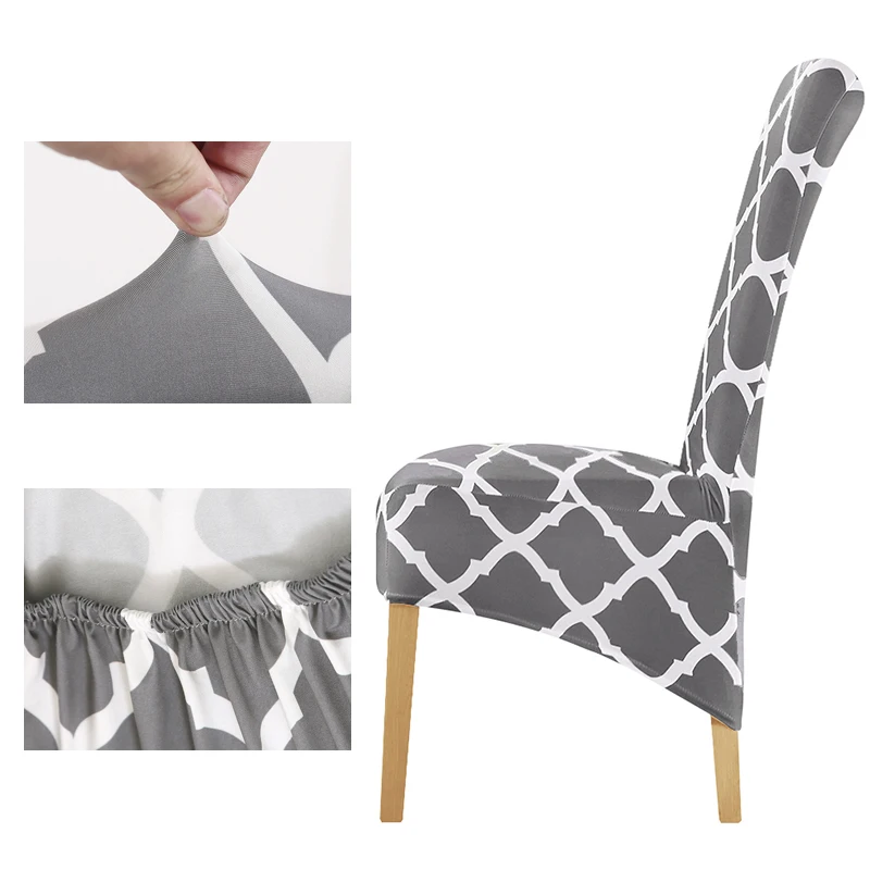 Длинные чехлы на стулья в европейском стиле с цветочным принтом, чехлы на стулья для отелей, вечерние, банкетные, домашние, рождественские - Цвет: K246-Grey