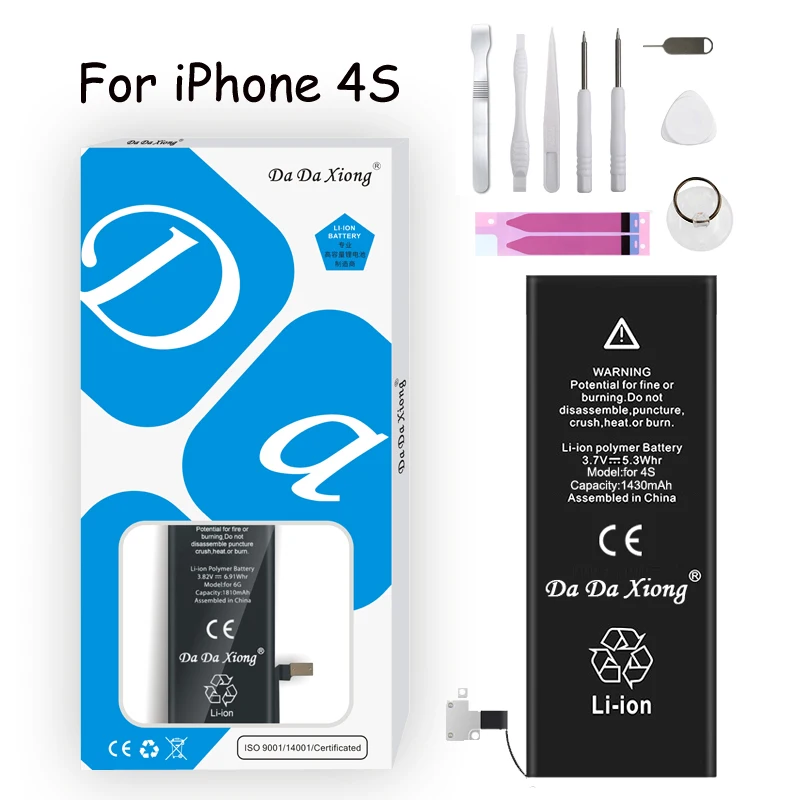 Da Xiong аккумулятор 1430 мАч для iPhone 4S 4GS настоящий литий-ионный мобильный телефон Замена для iPhone4S батареи+ Инструменты