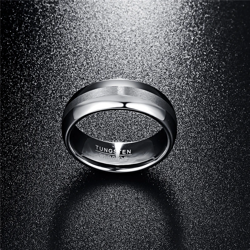 8 мм ширина полировка мужское кольцо вольфрам карбид полированный отделка обручальные кольца мульти-размер Anillos para hombres Pierscienie