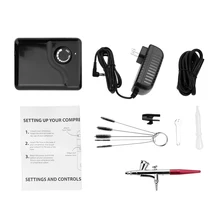 Двойного действия Аэрограф, воздушный компрессор комплект воздушный насос для искусства Татуировка-картина ремесло торт ручка-распылитель набор инструментов