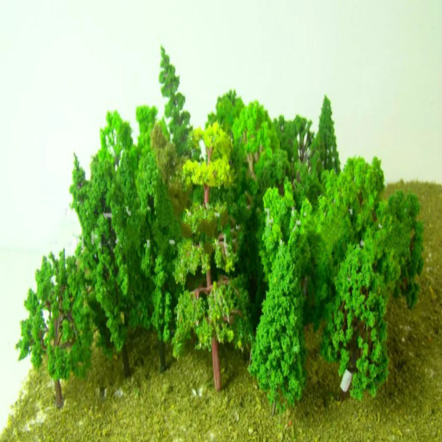 30Pcs/Lot Model Green Trees Mixed Wire And Plastic Model Landscape Train Layout Garden Scenery Miniature learning resources gears