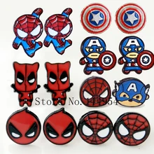 20 пар сплав Эмаль Прекрасный мультфильм Человек-Паук Серьги Сережка-гвоздик Ювелирная EE-26