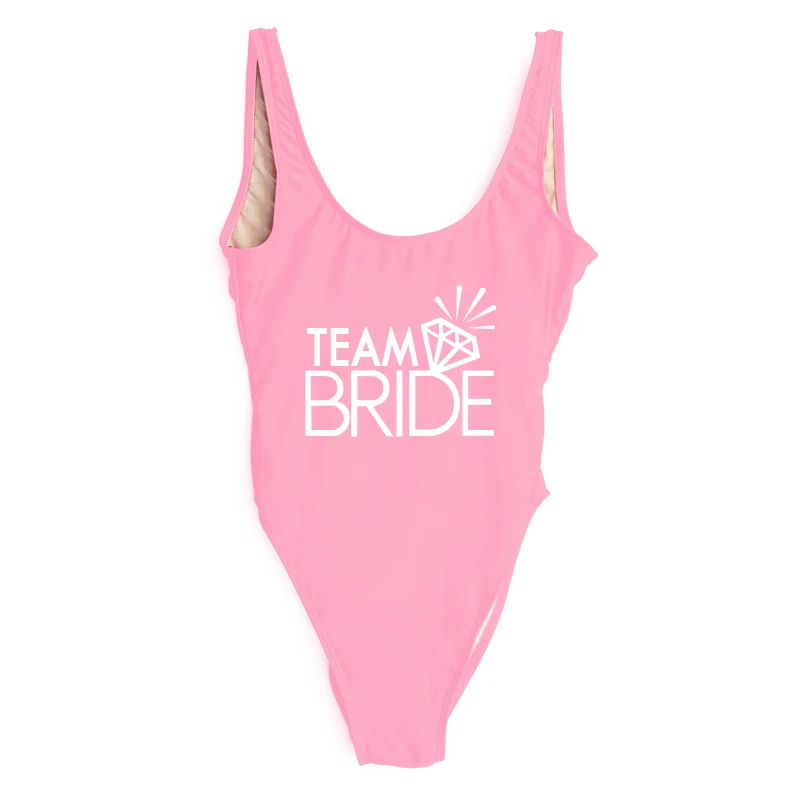 

Diamond TEAM BRIDE Letter Print One Piece Swimsuit New Sexy Swimwear Women Summer Bathing Suit maillot de bain femme 2019 mayo