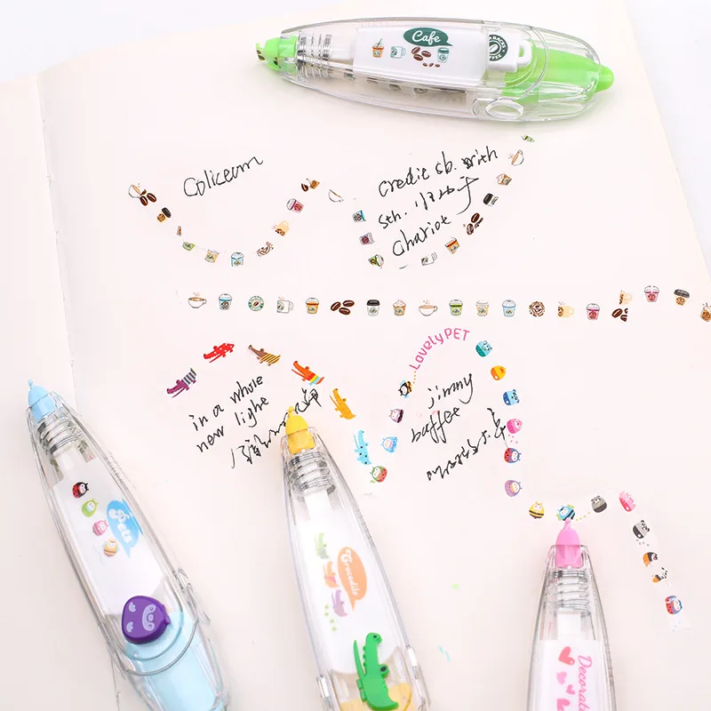 Kawaii Animals Owl Dog Press Correction Tape Decorative Pen for DIY Diary Scrapbooking Stickers School Students Gifts Supplies correction tape