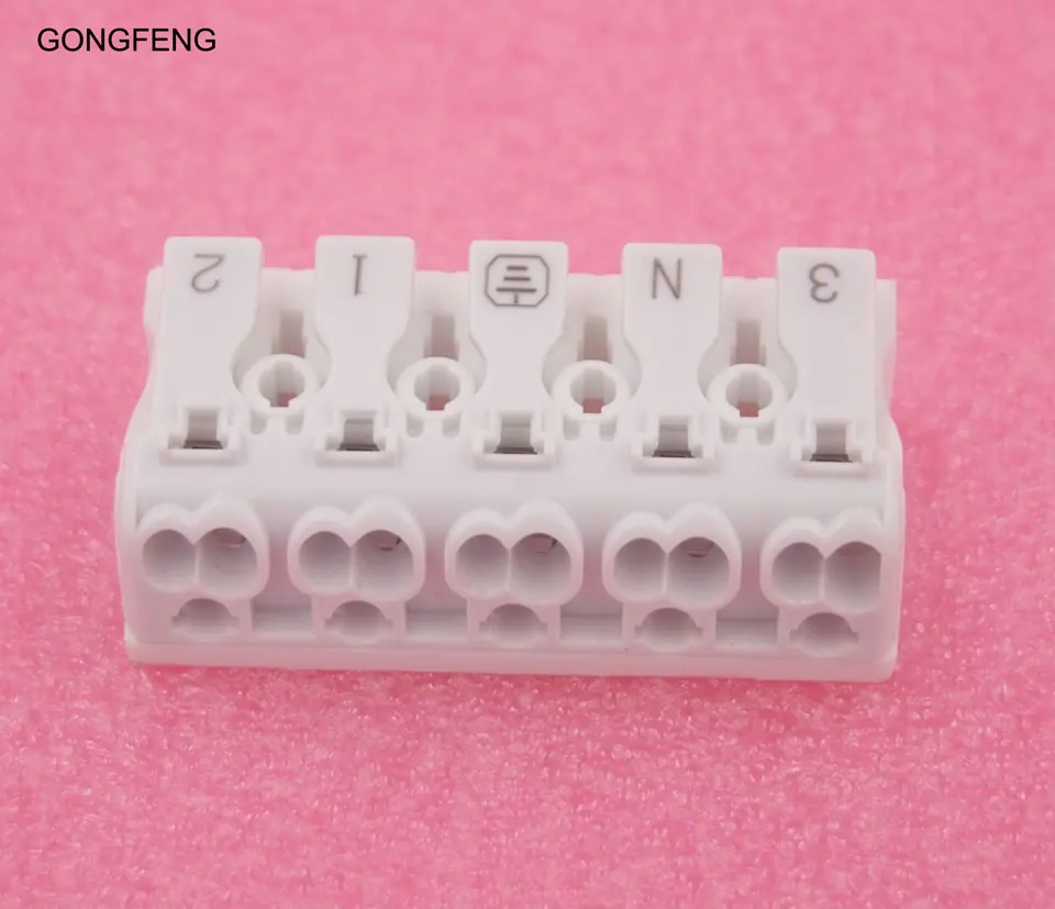 

100pcs New Hot Sale Universal Connector 923-5 Lamps Connector Push Fast Wiring Terminal 5 in 10 out Special Wholesale TO Brazil