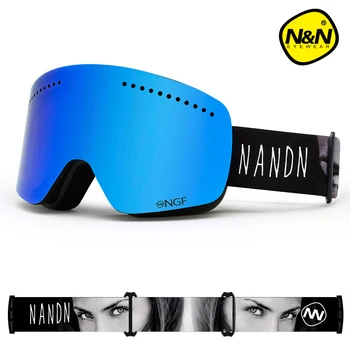 NANDN SNOW ski goggles double layers UV400 anti-fog big ski mask glasses skiing men women snowboard goggles nandn snow ski goggles men women double lens uv400 anti fog skiing eyewear snow glasses adult skiing snowboard goggles