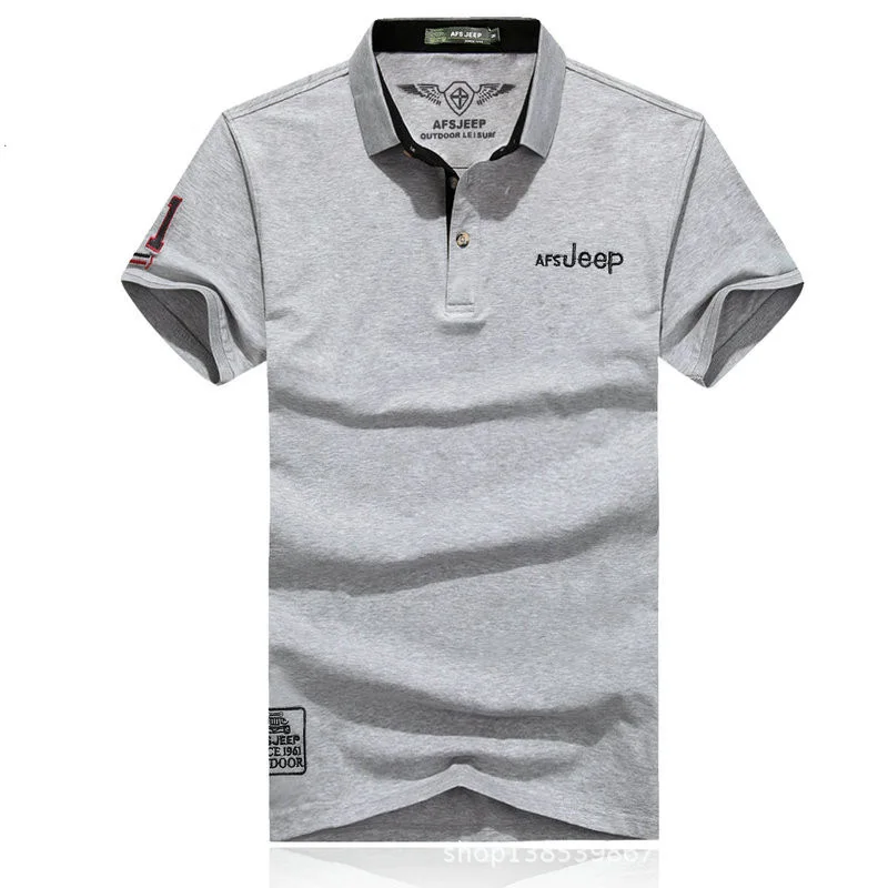 

AFS JEEP Brand Summer Polo Shirt Men Casual Cotton Turn-down Collar Short Sleeve Polo Men Solid Color polos para hombre