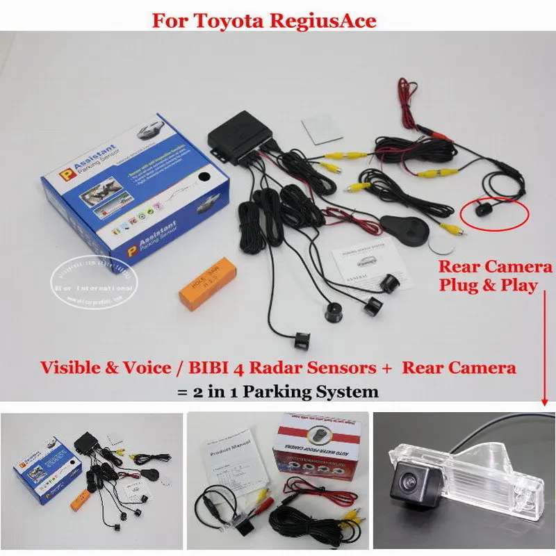 

Liislee For Toyota RegiusAce / Regius Ace - Car Parking Sensors + Rear View Camera = 2 in 1 Visual / BIBI Alarm Parking System